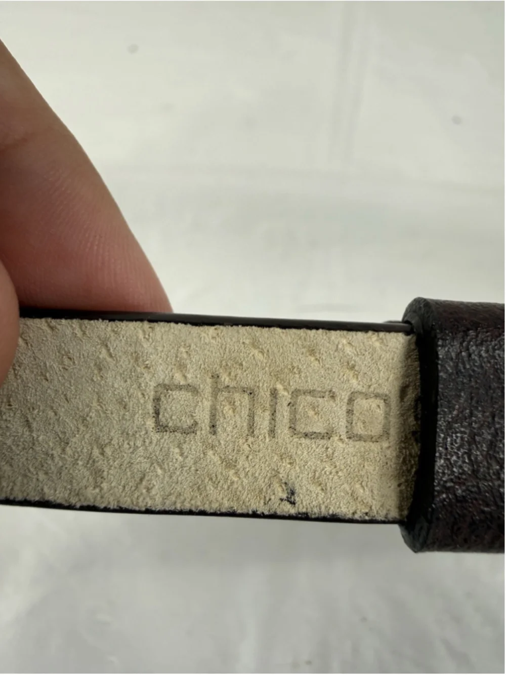 Chico's Adjustable Belt Medium Brown Leather Brass Hook Closure Western Boho